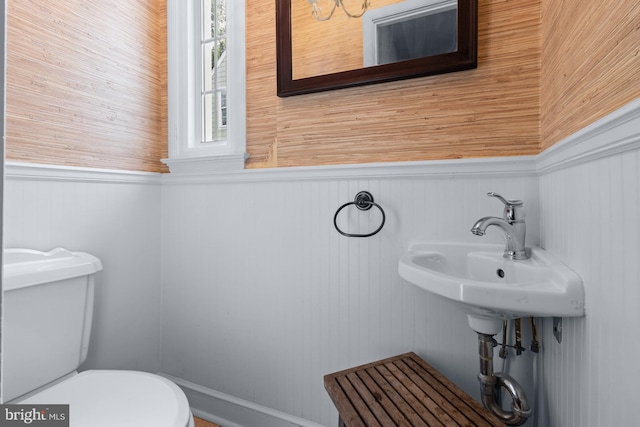 4 Haslet Way, Wilmington, DE 19807 - half bath featuring a wainscoted wall and wood walls