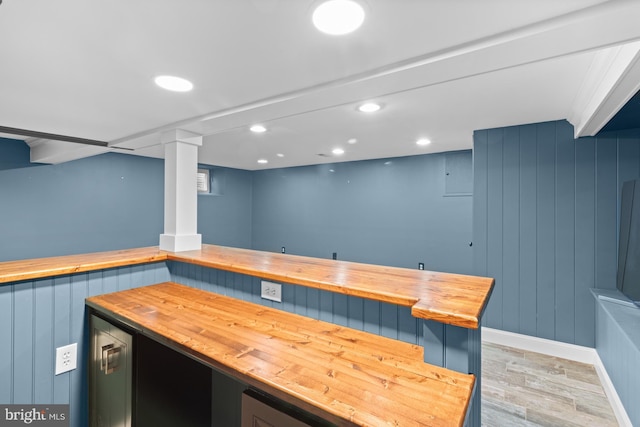4 Haslet Way, Wilmington, DE 19807 - indoor dry bar featuring light wood-style flooring and recessed lighting