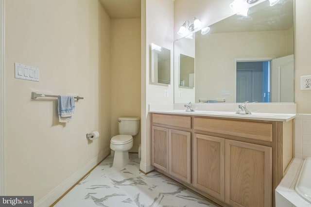 7206 Paperbark Ter, Laurel, MD 20707 - full bath featuring marble finish floors, double vanity, and a tub to relax in