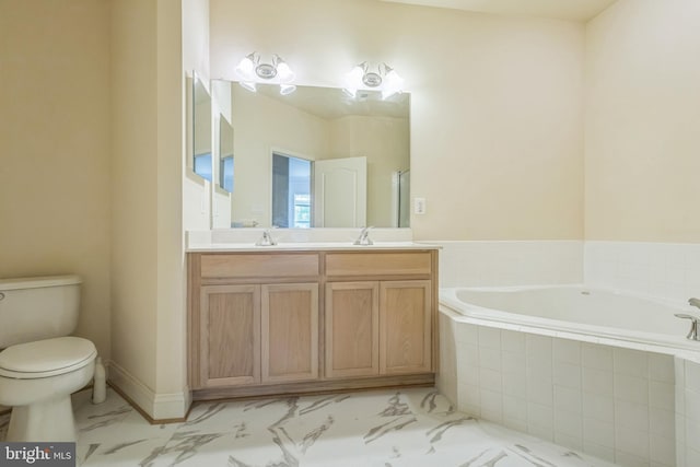 7206 Paperbark Ter, Laurel, MD 20707 - full bath with a bath, double vanity, and marble finish flooring