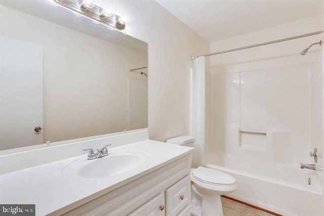 15246 Streamside Ct, Dumfries, VA 22025 - full bathroom with vanity, shower / bath combination with curtain, and tile patterned floors