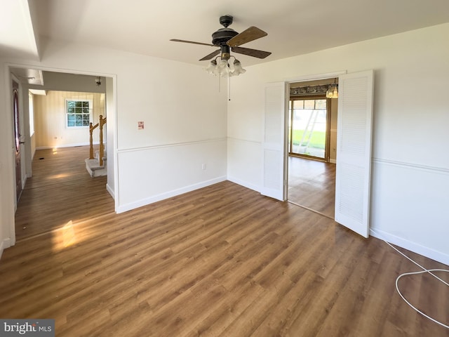 35 Gentry Ln, Willingboro, NJ 08046 - empty room featuring ceiling fan, healthy amount of natural light, and wood finished floors