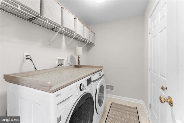 4 William Howard Dr, Glen Mills, PA 19342 - washroom featuring washer and dryer and light tile patterned floors