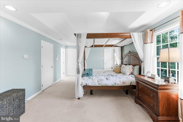 4 William Howard Dr, Glen Mills, PA 19342 - bedroom with light carpet, ornamental molding, and recessed lighting