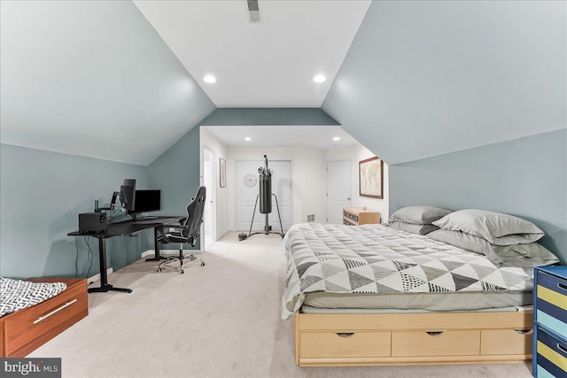 4 William Howard Dr, Glen Mills, PA 19342 - bedroom featuring lofted ceiling, carpet floors, a desk, and recessed lighting
