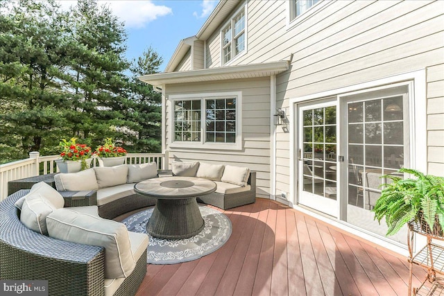 4 William Howard Dr, Glen Mills, PA 19342 - wooden terrace featuring an outdoor living space