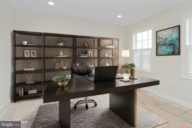 35 Barbertown Point Breeze Rd, Frenchtown, NJ 08825 - office featuring baseboards and recessed lighting