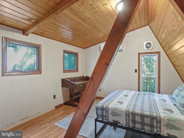 13 Mountainside Dr, Berkeley Springs, WV 25411 - bedroom with wooden ceiling, wood finished floors, and wood walls