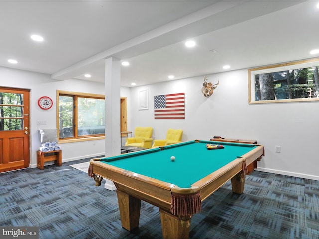 13 Mountainside Dr, Berkeley Springs, WV 25411 - game room featuring carpet floors, pool table, and recessed lighting