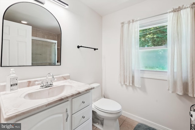 12116 Long Ridge Ln, Bowie, MD 20715 - bathroom with vanity, tile patterned flooring, and a shower with shower door