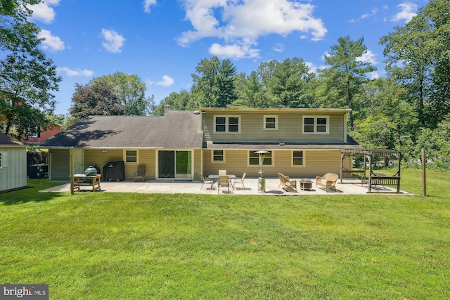 12116 Long Ridge Ln, Bowie, MD 20715 - back of property with a patio, a lawn, and a pergola