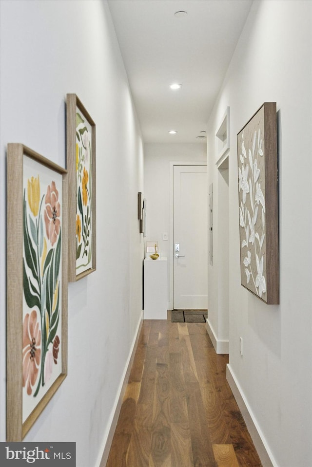 621 S 24th St Unit 204, Philadelphia, PA 19146 - hall with dark wood-type flooring and recessed lighting