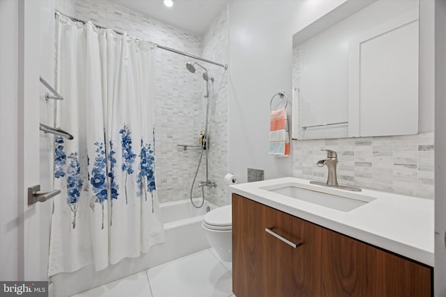621 S 24th St Unit 204, Philadelphia, PA 19146 - bathroom featuring shower / bath combination with curtain, vanity, and decorative backsplash