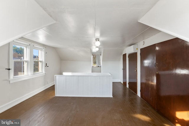 313 W 5th Ave, Conshohocken, PA 19428 - bonus room featuring dark wood-style floors, vaulted ceiling, and a wall unit AC
