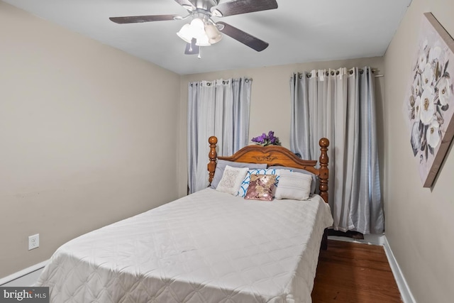 1511 Palm St, Reading, PA 19604 - bedroom with wood finished floors and ceiling fan