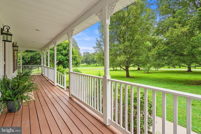 14057 Broadview Ln, Culpeper, VA 22701 - porch featuring a lawn and view of scattered trees