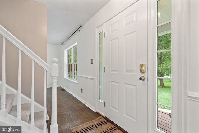 14057 Broadview Ln, Culpeper, VA 22701 - foyer featuring dark wood-style flooring and stairway
