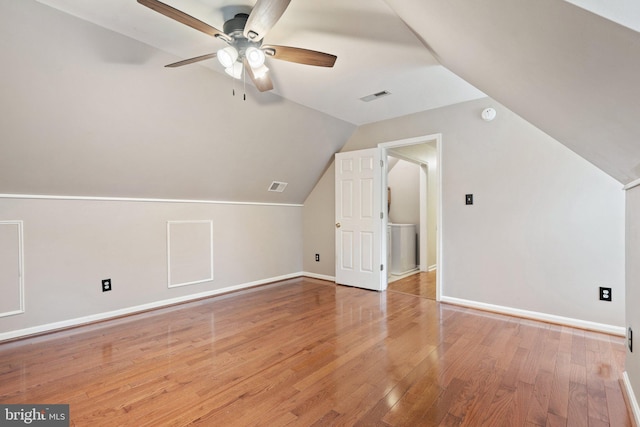 14057 Broadview Ln, Culpeper, VA 22701 - additional living space with ceiling fan, light wood-type flooring, and vaulted ceiling