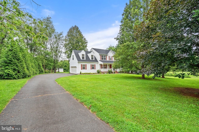 14057 Broadview Ln, Culpeper, VA 22701 - view of front of home with driveway, a front lawn, an attached garage, and covered porch