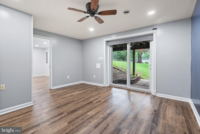 14057 Broadview Ln, Culpeper, VA 22701 - spare room featuring ceiling fan, wood finished floors, and recessed lighting