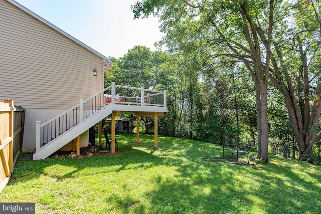 5955 Plumwood Ln, Woodbridge, VA 22193 - view of yard with stairs and a deck