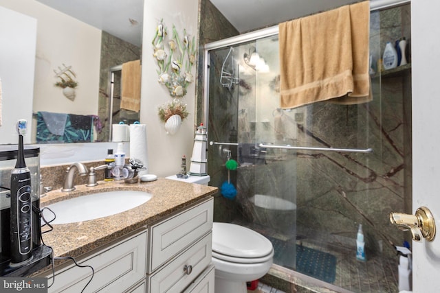 5955 Plumwood Ln, Woodbridge, VA 22193 - full bathroom featuring vanity and a marble finish shower