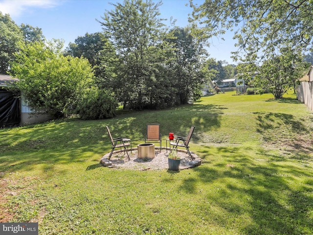 674 Harrison Ave, Berkeley Springs, WV 25411 - view of yard with an outdoor fire pit