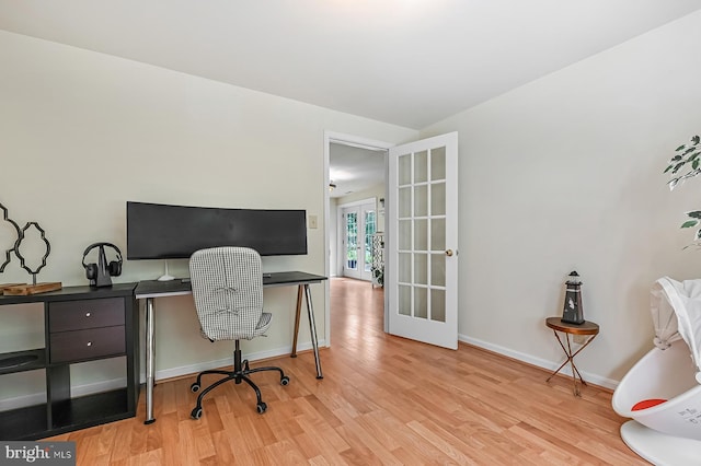 4119 Waterview Dr, Edgewater, MD 21037 - office area featuring french doors and wood finished floors