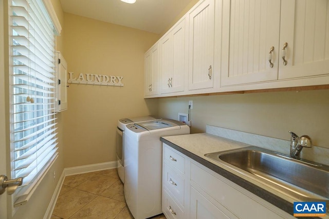 3525 Rocks Mill Ln, Charlottesville, VA 22903 - laundry area featuring cabinet space, washing machine and clothes dryer, light tile patterned floors, and electric panel