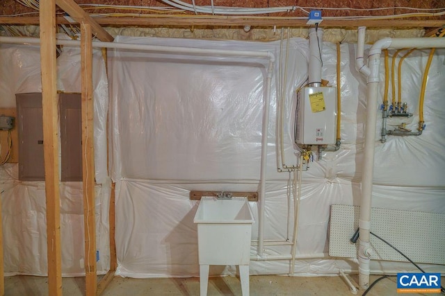 3525 Rocks Mill Ln, Charlottesville, VA 22903 - unfinished basement with tankless water heater and electric panel