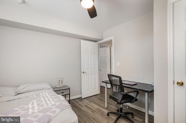 9016 Greylock St, Alexandria, VA 22308 - bedroom featuring wood finished floors, an office area, and ceiling fan
