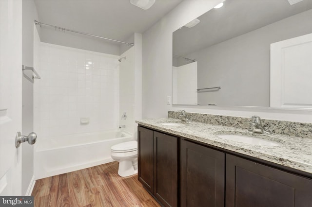 2 American Ave, Carlisle, PA 17013 - bathroom with washtub / shower combination, double vanity, and wood finished floors