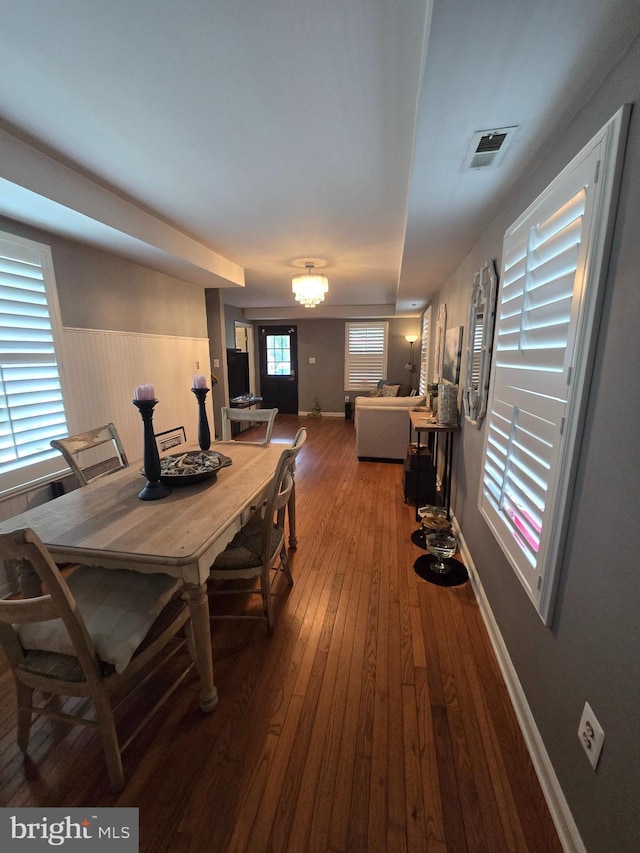 214 Dennison St, Colonial Beach, VA 22443 - dining space featuring wood-type flooring and baseboards