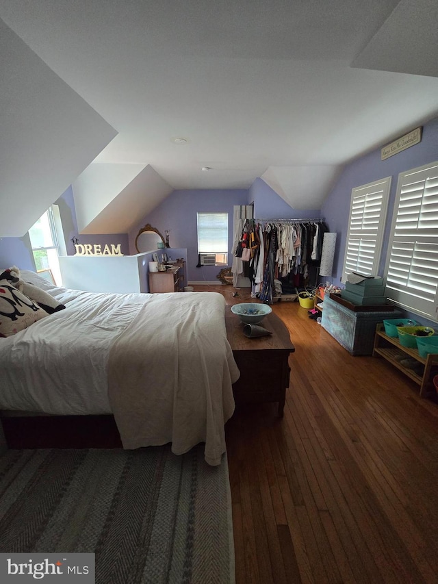 214 Dennison St, Colonial Beach, VA 22443 - bedroom with lofted ceiling and wood finished floors
