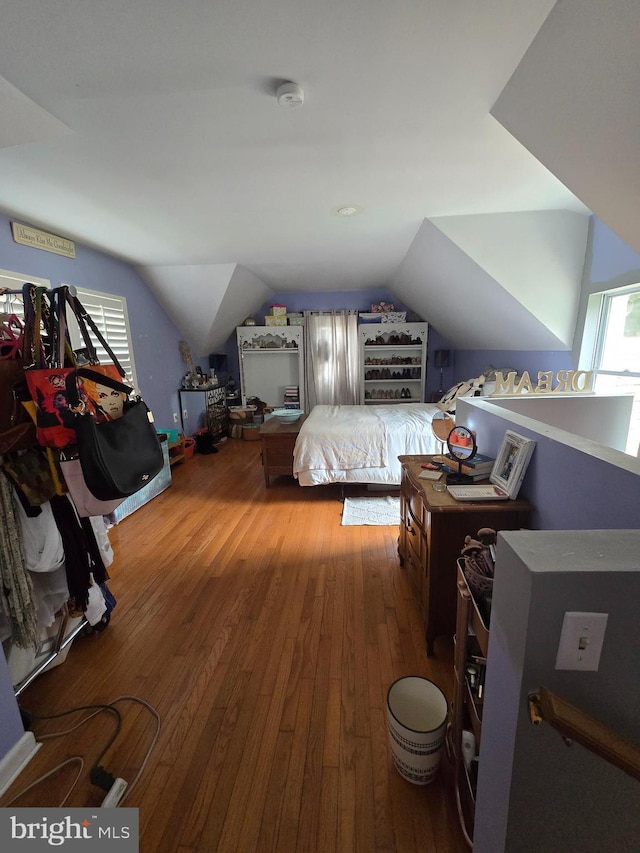 214 Dennison St, Colonial Beach, VA 22443 - bedroom with hardwood / wood-style floors and lofted ceiling