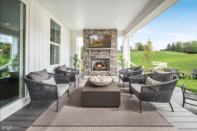 LOT29-109 Tiffany Ln, Spring City, PA 19475 - view of patio / terrace with an outdoor living space with a fireplace