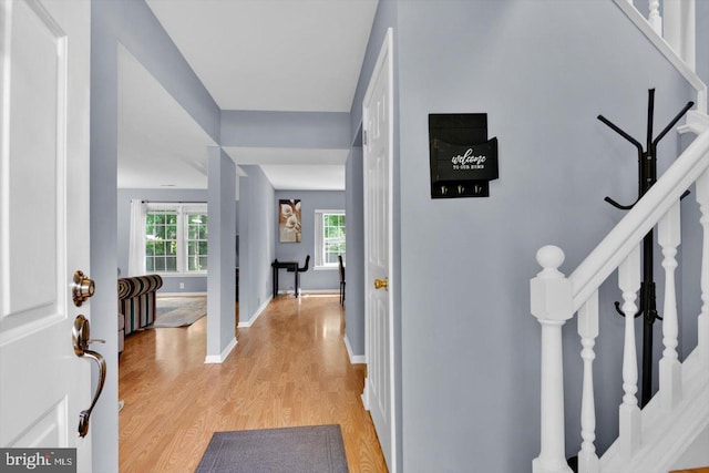 26 Millbank Ln, Voorhees, NJ 08043 - entryway with light wood-style floors and stairway