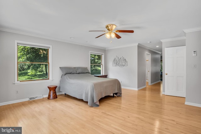 220 Longview Blvd, Gettysburg, PA 17325 - bedroom with light wood-type flooring, ornamental molding, a ceiling fan, and recessed lighting