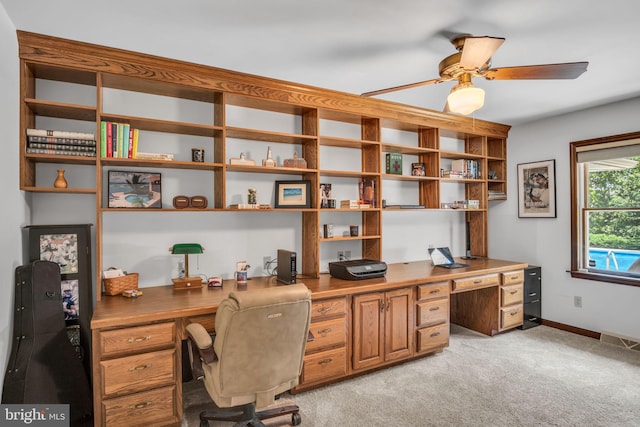220 Longview Blvd, Gettysburg, PA 17325 - office featuring built in desk, ceiling fan, and light carpet