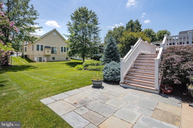 6037 Calumet Ct, Gainesville, VA 20155 - view of green lawn featuring a patio and stairway