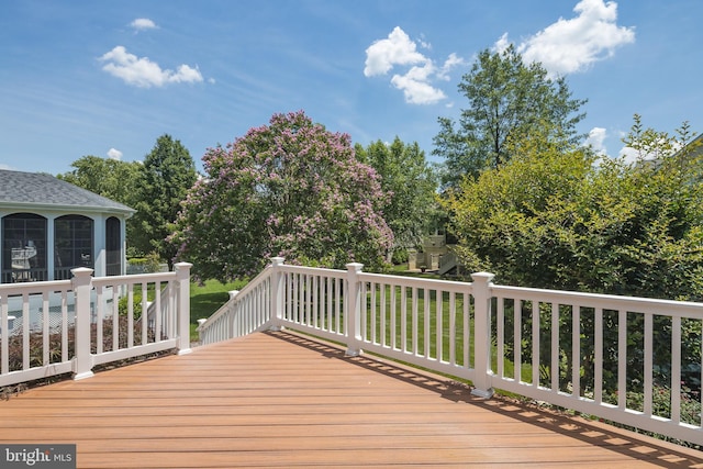 6037 Calumet Ct, Gainesville, VA 20155 - wooden terrace featuring a sunroom