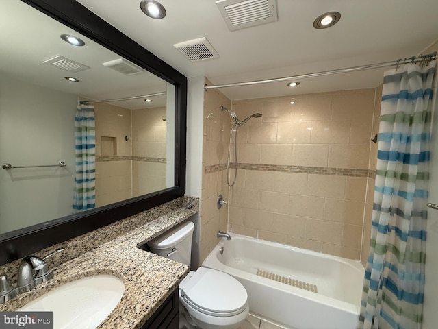 9711 Kings Crown Ct Unit 101, Fairfax, VA 22031 - full bathroom with shower / bath combination with curtain, vanity, and recessed lighting