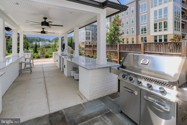 6107 Fairview Farm Dr Unit 306, Alexandria, VA 22315 - view of patio featuring area for grilling and ceiling fan