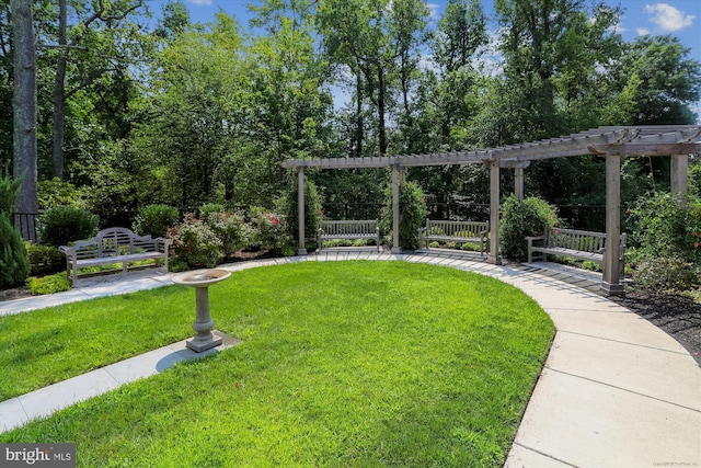 6107 Fairview Farm Dr Unit 306, Alexandria, VA 22315 - view of yard with a pergola