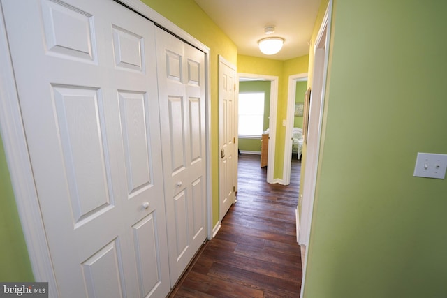 38337 N Mill Ln Unit 116, Ocean View, DE 19970 - corridor with dark wood-style flooring and baseboards