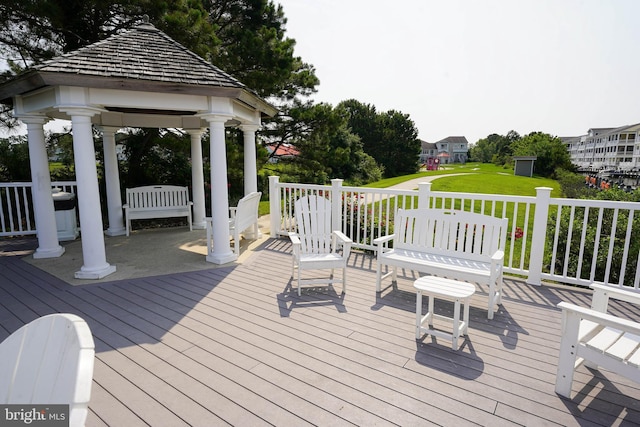 38337 N Mill Ln Unit 116, Ocean View, DE 19970 - deck featuring a gazebo and a lawn