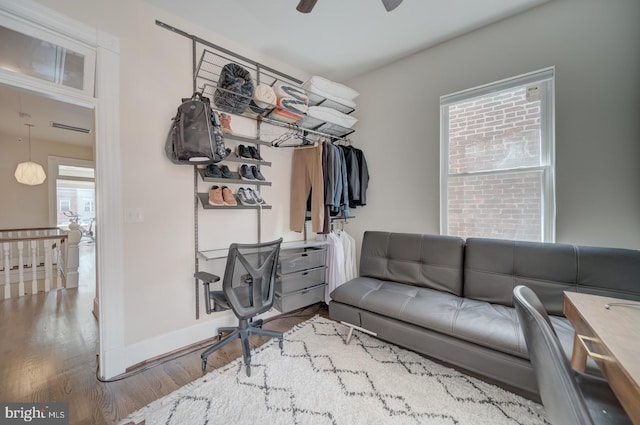 1842 N Capitol St NW, Washington, DC 20002 - office featuring wood finished floors and ceiling fan