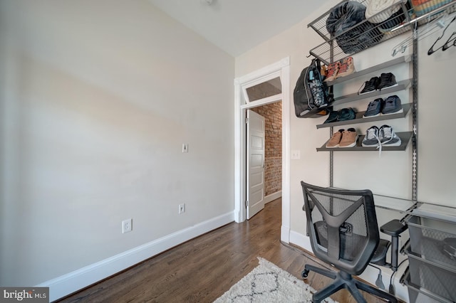 1842 N Capitol St NW, Washington, DC 20002 - home office with wood finished floors and lofted ceiling