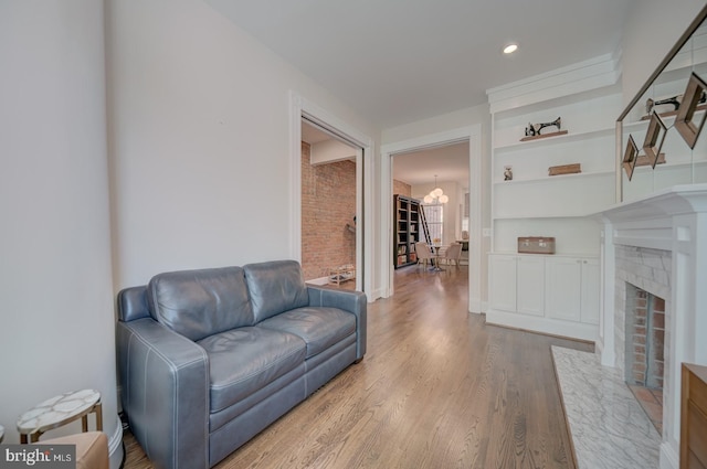 1842 N Capitol St NW, Washington, DC 20002 - living area with a chandelier, wood finished floors, and recessed lighting