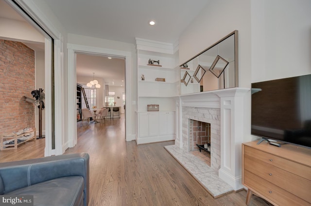 1842 N Capitol St NW, Washington, DC 20002 - living room with wood finished floors and a fireplace with raised hearth